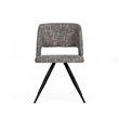 Pemberly Row Modern Gray Fabric Dining Chairs Set of 2 with Metal Frame