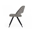 Pemberly Row Modern Gray Fabric Dining Chairs Set of 2 with Metal Frame