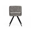 Pemberly Row Modern Gray Fabric Dining Chairs Set of 2 with Metal Frame