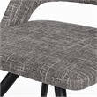 Pemberly Row Modern Gray Fabric Dining Chairs Set of 2 with Metal Frame