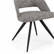 Pemberly Row Modern Gray Fabric Dining Chairs Set of 2 with Metal Frame