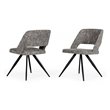 Pemberly Row Modern Gray Fabric Dining Chairs Set of 2 with Metal Frame