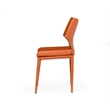 Pemberly Row Contemporary Eco-Leather Dining Chairs Set of 2 in Cognac