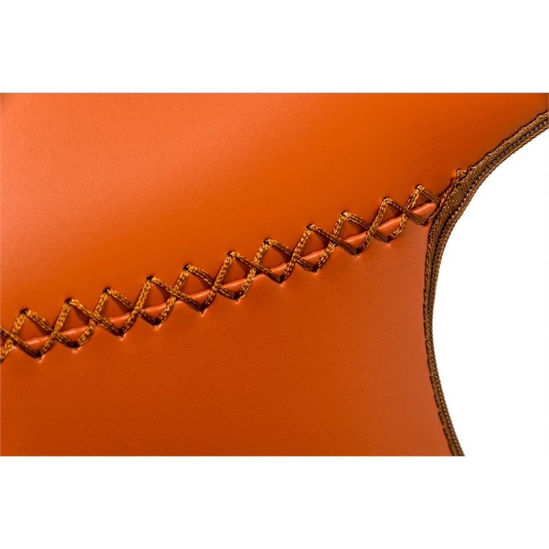 Pemberly Row Contemporary Eco-Leather Dining Chairs Set of 2 in Cognac