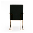 Pemberly Row Velvet Upholstered Dining Chair in Black and Rose Gold