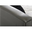 Pemberly Row Gray Faux Leather Queen Bed with Stainless Steel Accent