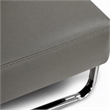 Pemberly Row Gray Faux Leather Queen Bed with Stainless Steel Accent
