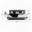 Pemberly Row Gray Faux Leather Queen Bed with Stainless Steel Accent