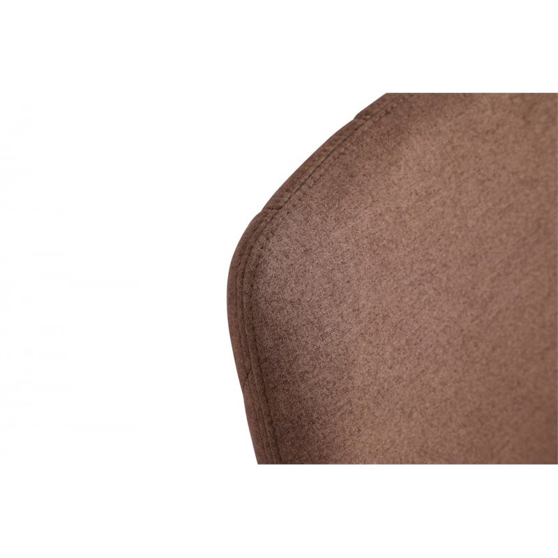 Pemberly Row 18 in Linen Fabric Dining Chair with Steel Frame in Brown and Brass