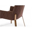 Pemberly Row 18 in Linen Fabric Dining Chair with Steel Frame in Brown and Brass
