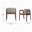 Pemberly Row Walnut Wood Dining Chairs with Gray Upholstery (Set of 2)
