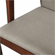 Pemberly Row Walnut Wood Dining Chairs with Gray Upholstery (Set of 2)