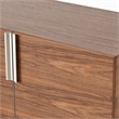 Pemberly Row Walnut 4-Door Wood and Stainless Steel Buffet with Shelves