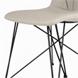 Pemberly Row Set of 2 Faux Leather Dining Chairs with Metal Base in Gray