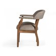 Pemberly Row Faux Leather Dining Chair in Taupe with Walnut Beechwood Frame