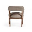 Pemberly Row Faux Leather Dining Chair in Taupe with Walnut Beechwood Frame