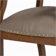 Pemberly Row Faux Leather Dining Chair in Taupe with Walnut Beechwood Frame