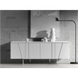 Pemberly Row 4-Door Buffet in White MDF Wood with Metal Legs