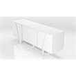 Pemberly Row 4-Door Buffet in White MDF Wood with Metal Legs