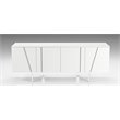 Pemberly Row 4-Door Buffet in White MDF Wood with Metal Legs