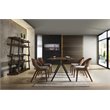 Pemberly Row Modern Fabric Dining Chairs in Walnut/Gray (Set of 2)