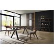 Pemberly Row Modern Fabric Dining Chairs in Walnut/Gray (Set of 2)