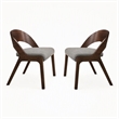 Pemberly Row Modern Fabric Dining Chairs in Walnut/Gray (Set of 2)