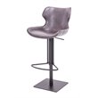 Pemberly Row Jamila Adjustable Faux Leather Bar Stool in Dark Brown