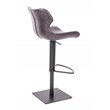 Pemberly Row Jamila Adjustable Faux Leather Bar Stool in Dark Brown