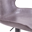 Pemberly Row Jamila Adjustable Faux Leather Bar Stool in Dark Brown