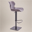 Pemberly Row Jamila Adjustable Faux Leather Bar Stool in Dark Brown