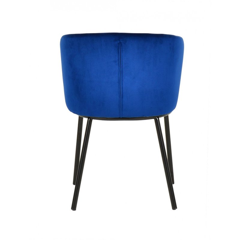 Pemberly Row Velvet Upholstered Dining Chairs in Blue (Set of 2)