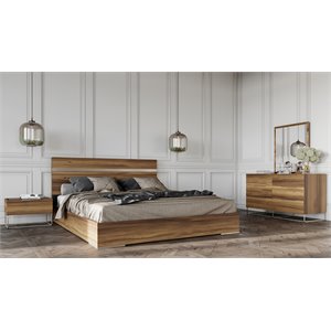Pemberly Row Rectangular Veneer & Glass Mirror in Light Oak