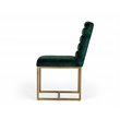 Pemberly Row Velvet Dining Chair in Green with Gold Metal Frame (Set of 2)