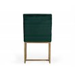 Pemberly Row Velvet Dining Chair in Green with Gold Metal Frame (Set of 2)