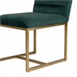 Pemberly Row Velvet Dining Chair in Green with Gold Metal Frame (Set of 2)