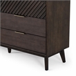 Pemberly Row Acacia Solid Wood Dresser with 6 Drawers in Dark Brown