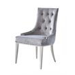 Pemberly Row Velvet Dining Chairs with Stainless Steel Legs in Gray (Set of 2)