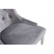 Pemberly Row Velvet Dining Chairs with Stainless Steel Legs in Gray (Set of 2)