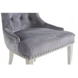 Pemberly Row Velvet Dining Chairs with Stainless Steel Legs in Gray (Set of 2)