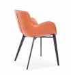 Pemberly Row Faux Leather & Metal Dining Chair in Cognac and Black