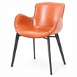 Pemberly Row Faux Leather & Metal Dining Chair in Cognac and Black