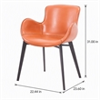 Pemberly Row Faux Leather & Metal Dining Chair in Cognac and Black