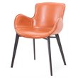 Pemberly Row Faux Leather & Metal Dining Chair in Cognac and Black