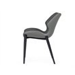 Pemberly Row Industrial Eco-Leather Dining Chairs in Gray (Set of 2)