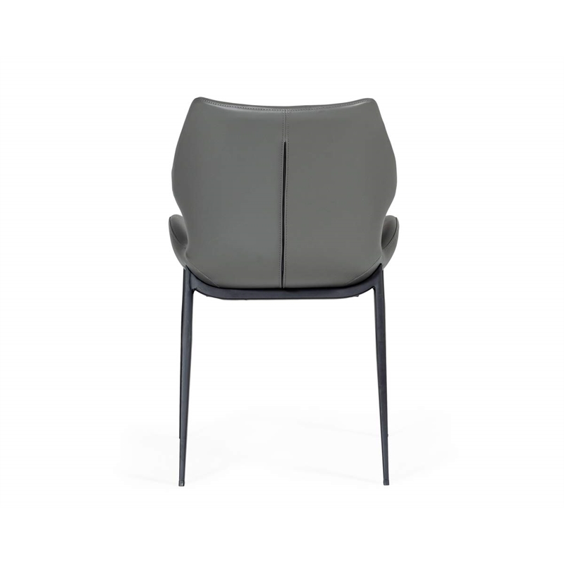 Pemberly Row Industrial Eco-Leather Dining Chairs in Gray (Set of 2)