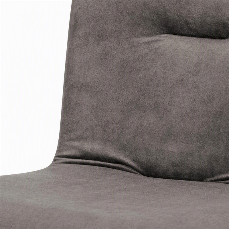 Pemberly Row Fabric Dining Chairs in Dark Gray and Black Metal (Set of 2)