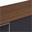 Pemberly Row Mid-Century Wood TV Stand with Drawers and Gray Compartments