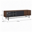 Pemberly Row Mid-Century Wood TV Stand with Drawers and Gray Compartments