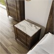 Pemberly Row Mid-Century Nightstand in Dark Brown with White Accents